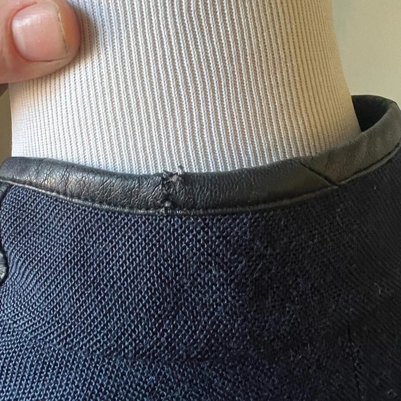 Vince Leather Trim Drape Neck Jacket, size 10 - Picture 6 of 9